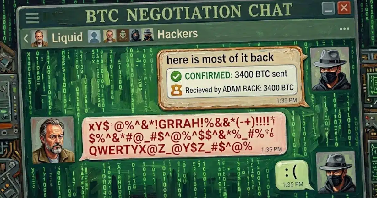 Liquid、3,400BTCを取り戻す 「ホワイトハット」側に598.5BTC