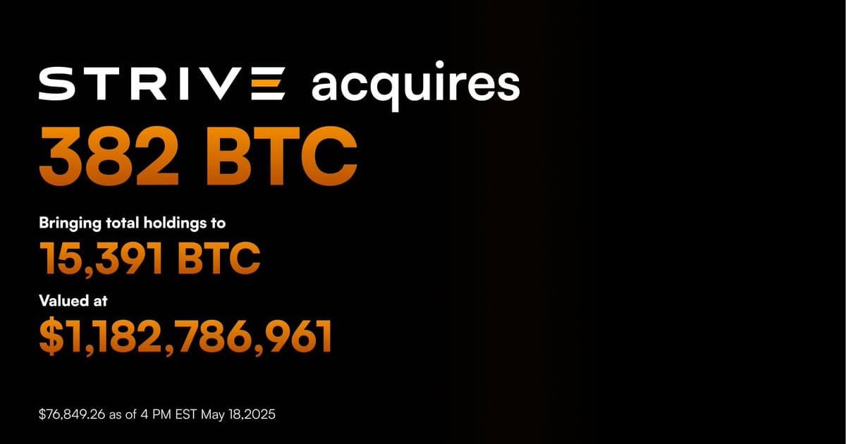 米ストライブ、約48億円で382ビットコインを追加取得